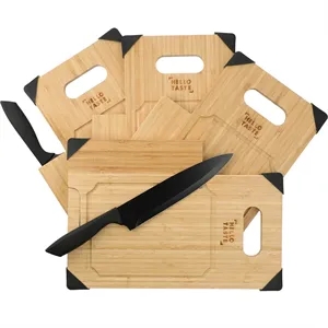 Bamboo Cutting Board with Knife | https://www.bestnamebadges.com