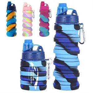 16OZ Leakproof Portable Collapsible Silicone Water Bottles