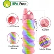 16OZ Leakproof Portable Collapsible Silicone Water Bottles | https://www.bestnamebadges.com