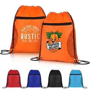 Drawstring Sports Bag With Mesh Pockets