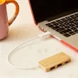 Douglas Bamboo Dual USB Hub | https://www.bestnamebadges.com