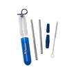 Paloma 5-Piece Stainless Steel Straw Set | https://www.bestnamebadges.com