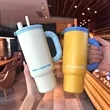 24oz Colorful Insulated Mug with Handle Dual Lid | https://www.bestnamebadges.com