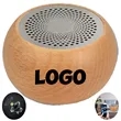 Portable Bluetooth Speaker With Wooden Case Custom Logo | https://www.bestnamebadges.com