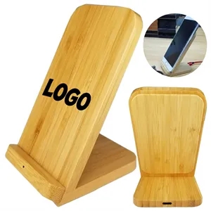 Custom Bamboo Stand Wireless Charger Eco Friendly Design