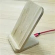 Custom Bamboo Stand Wireless Charger Eco Friendly Design | https://www.bestnamebadges.com