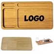 Wireless Charging Bamboo Desk Organizer Tray With Logo | https://www.bestnamebadges.com