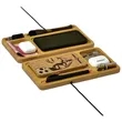 Wireless Charging Bamboo Desk Organizer Tray With Logo | https://www.bestnamebadges.com