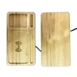 Wireless Charging Bamboo Desk Organizer Tray With Logo | https://www.bestnamebadges.com