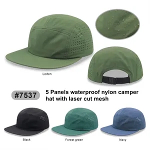 7 panel performance perforated nylon camper hat 
