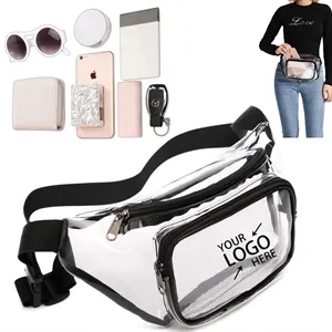 Unisex Transparent Waist Purse with Adjustable Belt
