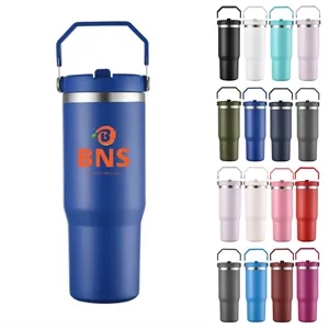 30oz Tumbler with Handle and Straw Lid
