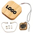 Eco Bamboo Multi Charging Cable Set Portable Storage Box | https://www.bestnamebadges.com