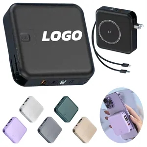 10000mAh Power Bank Built in Cables and Wall Plug Charger