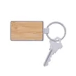 Bamboo & Metal Rectangle Keychain | https://www.bestnamebadges.com