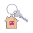 Bamboo & Metal House Keychain | https://www.bestnamebadges.com