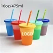 16oz PP Color Changing Cups With Lids & Straws | https://www.bestnamebadges.com