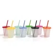 16oz PP Color Changing Cups With Lids & Straws | https://www.bestnamebadges.com