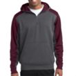 Sport-Tek® Tech Fleece Colorblock 1/4-Zip Hooded Sweatshirt | https://www.bestnamebadges.com