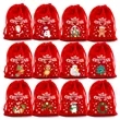 Christmas Candy Snacks Apples Gift Bags Drawstring Pouches | https://www.bestnamebadges.com