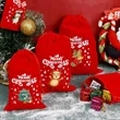 Christmas Candy Snacks Apples Gift Bags Drawstring Pouches | https://www.bestnamebadges.com