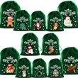 Christmas Candy Snacks Apples Gift Bags Drawstring Pouches | https://www.bestnamebadges.com