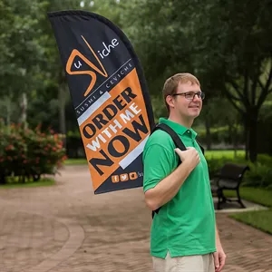 Full Color Backpack Feather Flag | https://www.bestnamebadges.com