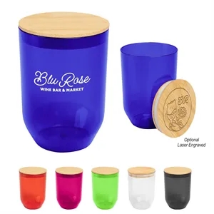 12 Oz. Montrose rPET Wine Tumbler With Bamboo Lid | https://www.bestnamebadges.com