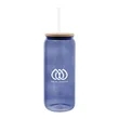 20 Oz. Ribbed Borosilicate Glass Can with Bamboo Lid | https://www.bestnamebadges.com