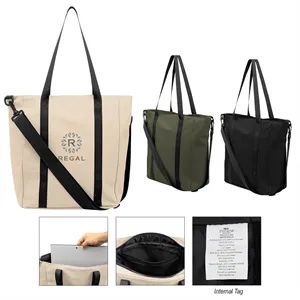Hudson rPET Leatherette Computer Tote Bag | https://www.bestnamebadges.com