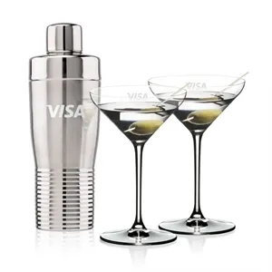 Genoa Shaker & RIEDEL Martini Set | https://www.bestnamebadges.com
