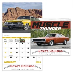 Good Value™ Muscle Thunder - Stapled Calendar | https://www.bestnamebadges.com