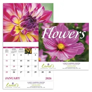 Good Value™ Flowers - Stapled Calendar | https://www.bestnamebadges.com