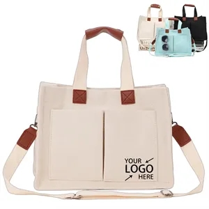Large Capacity Canvas Tote Bag for Work Travel Shopping