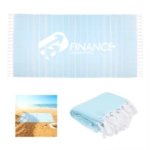 39"x71" Quick Dry Large Turkish Beach Towel With Tassel