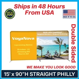 Philly 15 Ft. x 90"H Straight Double-Sided Display Kit