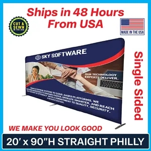 Philly 20 Ft. x 90"H Straight Single-Sided Display Kit