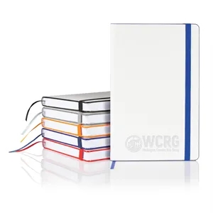 White Laser Medio Lined White Page Journal | https://www.bestnamebadges.com