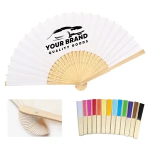 Bamboo Silk Handheld Folding Paper Fans