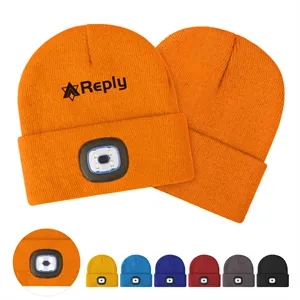Acrylic fiber Knit Beanie Hat W/LED Light,USB Rechargeable