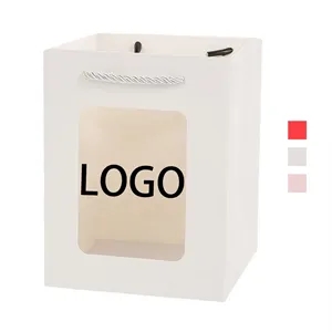 Clear Paper Gift Bags with Window Shopping with Handles