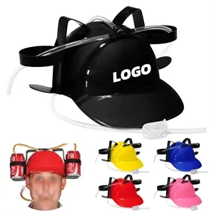Funny Party Drinking Hat Hands Free Beer Soda Can Holder Cap