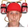 Funny Party Drinking Hat Hands Free Beer Soda Can Holder Cap | https://www.bestnamebadges.com