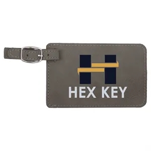 Gray Leatherette Luggage Tag