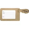 Light Brown Leatherette Luggage Tag | https://www.bestnamebadges.com