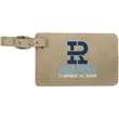 Light Brown Leatherette Luggage Tag | https://www.bestnamebadges.com
