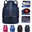 Basketball Sports Drawstring Backpack with Shoe Compartment | https://www.bestnamebadges.com