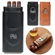 Premium Leather Cigar Case with Cutter for 3 Cigars | https://www.bestnamebadges.com
