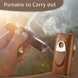 Premium Leather Cigar Case with Cutter for 3 Cigars | https://www.bestnamebadges.com