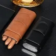 Premium Leather Cigar Case with Cutter for 3 Cigars | https://www.bestnamebadges.com